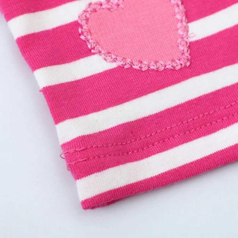 Spring Autumn Kids Solid Leggings Girls Thin Tights Sweatpants Children Casual Heart Striped Pants Toddler Skinny Trousers Y240906