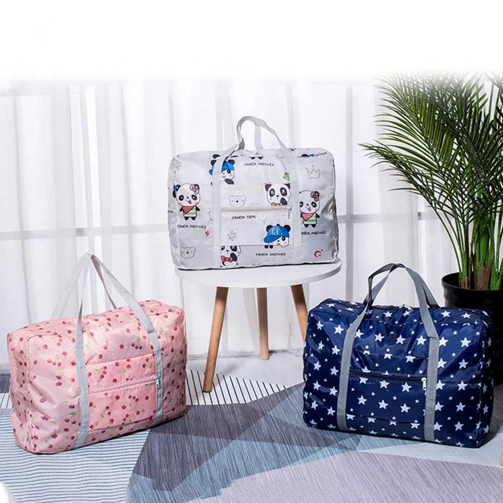 Foldable large capacity clothing storage bag womens sports and fitness travel handbag waterproof zipper closure swimming and yoga bag W240906