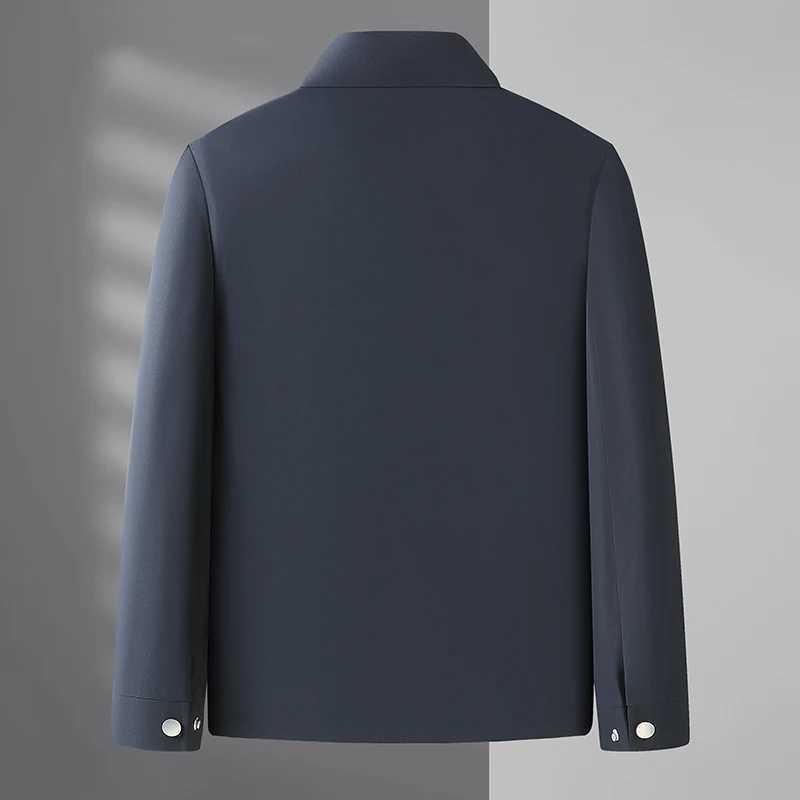 Autumn New Mens Fashion Slim-fit British Style Zipper Solid Color Business Leisure Solid Color Middle-aged and Elderly Jacket Y240906