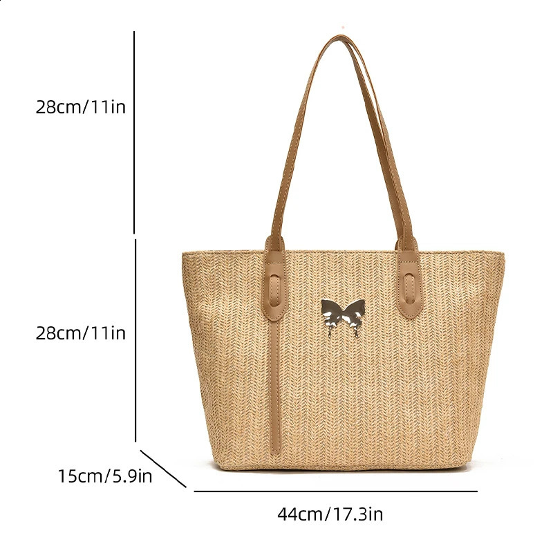 Summer Beach Grass Woven Bag for Women 2024 Fashion Shoulder with Large Capacity Handheld Tote 240906
