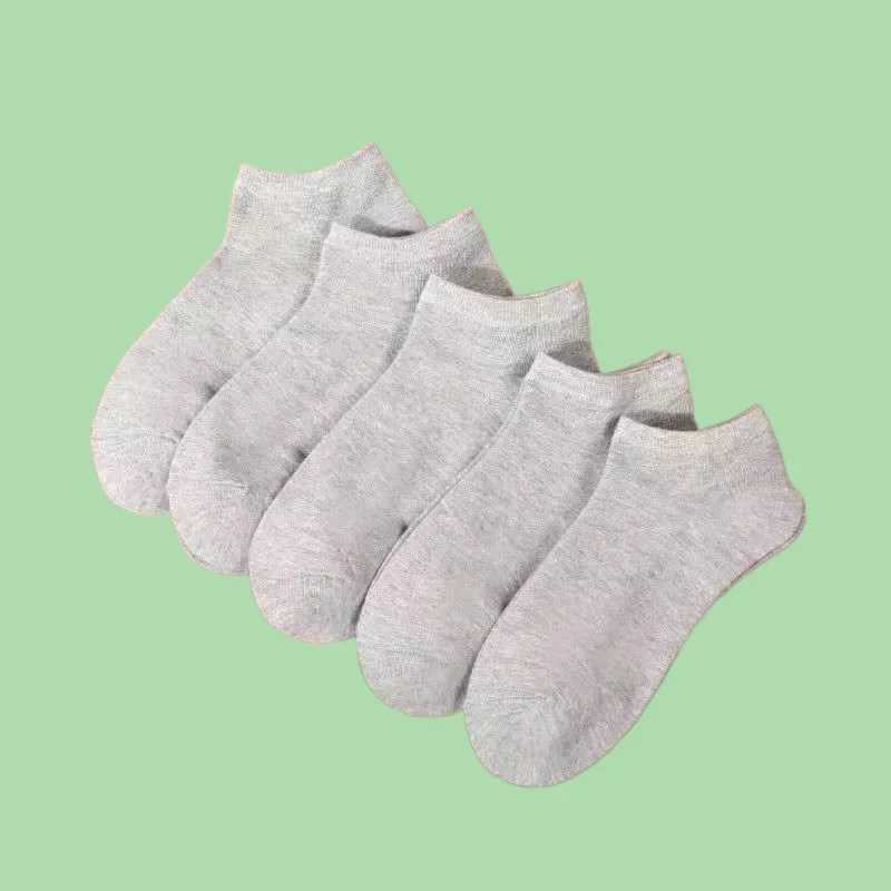 5/10/20 Pairs High Quality Mens Boat Socks Low Cut Non Slip Business Ankle Socks Sport Sweat Absorption Solid Color Short Socks Y240906