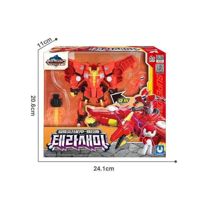 Mini Force 2 Super Dinosaur Power Conversion Robot Toy Action Picture Mini Force X Simulated Animal Transformation Dinosaur Toy W240905