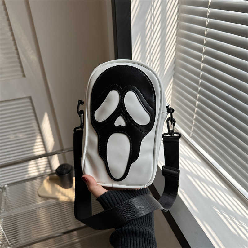 Skull Bag Personalized Funny Ghost Shoulder Bag Halloween Women's Crossbody Bag Phone Small Square Bag 240915