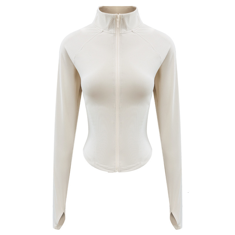 Yoga outfit, women's new running exercise training cardigan, fiess suit, slim fit, short cut, stand up collar, long sleeved jacket, top