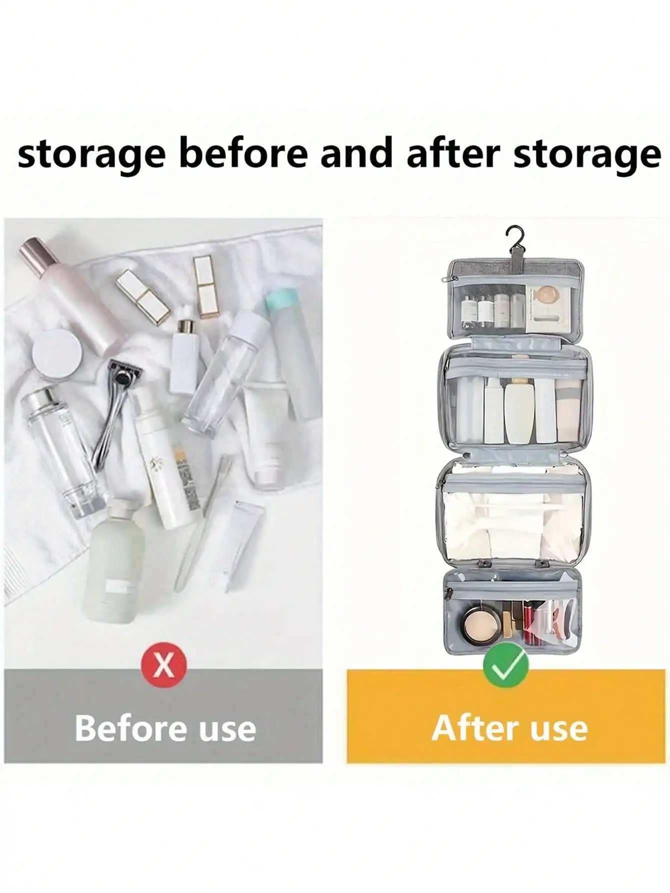 1 multifunctional folding wet dry separation toilet bag storage bag cosmetic bag suitable for women and girls traveling W240905