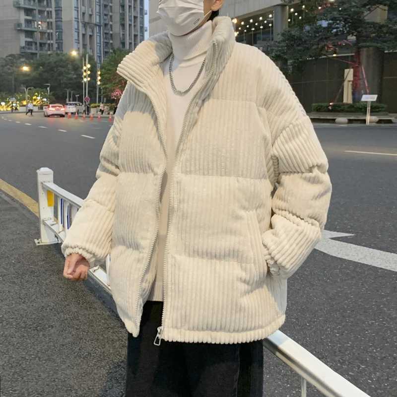 Men And Women Jacket Corduroy Collar Bread Lovers Winter Cotton-padded Joker Loose Couple Thicken Clothes Wool Warm Coat M240906