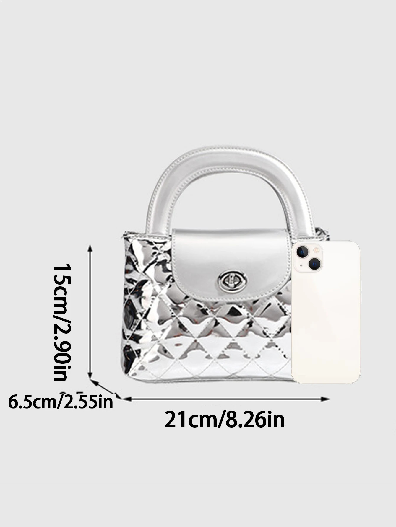 2024 Fashion Niche Diamond Plaid Patent Leather Chain Bag Full Hand Bill Shoulder Cross Bag 240904