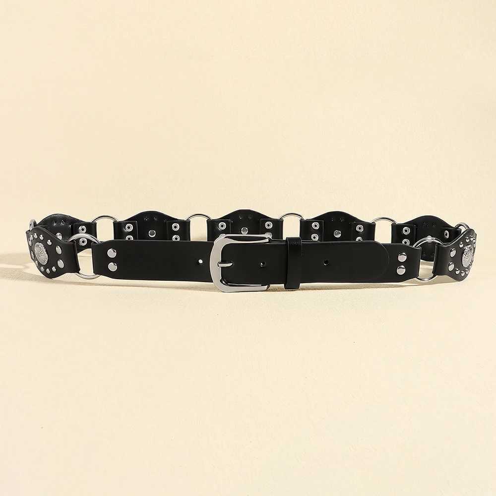 Spice Girl Riveted Slim Belt Retro Millennium Style Splicing Wide Belt Personalized Trend Belt Jeans Belt W240905