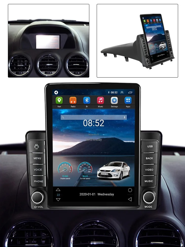 Car Video Multimedia Stereo Player Carplay Android 13 for Opel Antara 1 2006-2017 Tesla Style Navigation GPS Radio 2din BT