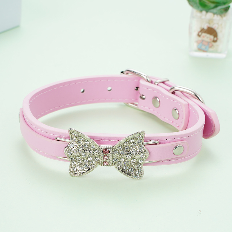 Cat collar personalized diamond bow dog collar adjustable collar suitable for daily holiday parties pet supplies