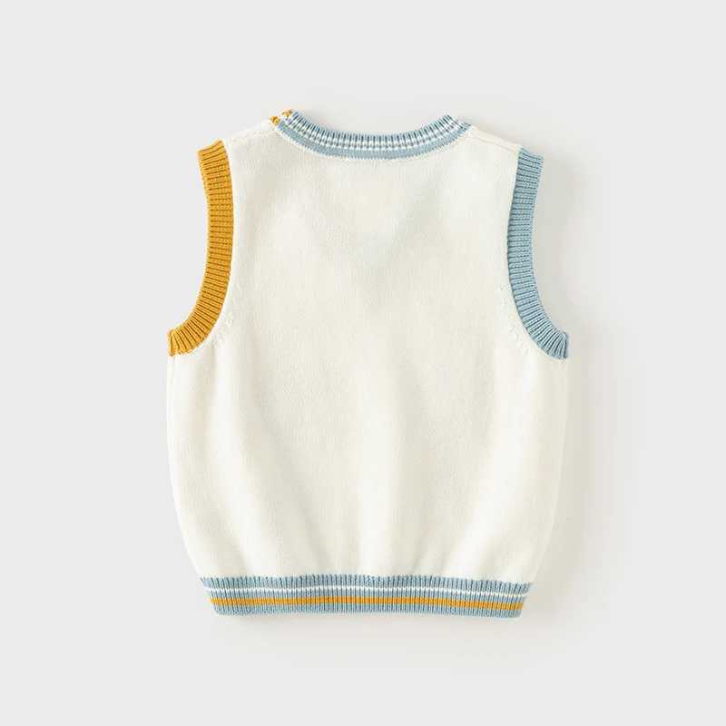 Dave Bella Kids Cotton Vests Boys Girls School Uniform Waistcoat Casual Sweater Vest V Neck Children Autumn Clothing DB3242014 Y240906