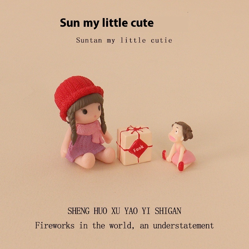 Mini Creative Cute Doll Girl Gift Box Micro Landscape Baby House Decoration Accessories OB11 Home Desktop Ornament