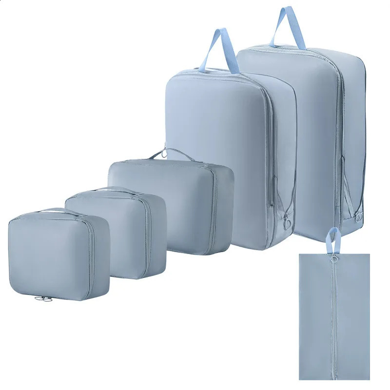Compressed packaging cube travel bag for shoes socks underwear brass makeup bags portable organizers in 240906