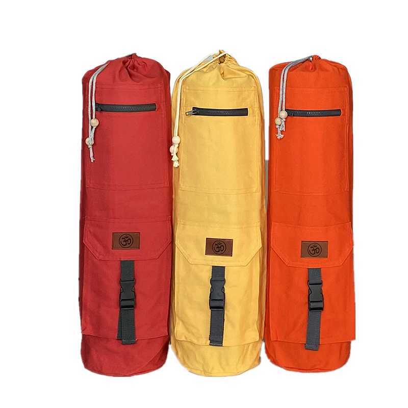 1 piece of cotton canvas yoga bag large capacity storage bag portable yoga mat bag W240906