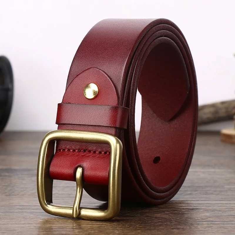 Mens leather belt top casual high-quality belt retro design pin buckle leather belt fashionable original denim W240905