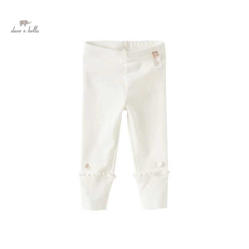 Dave Bella Childrens Pants 2024 New Spring Girls Casual Fashion Cotton Tight Pants Leggings Sport Outdoor Party DB1248415 Y240906
