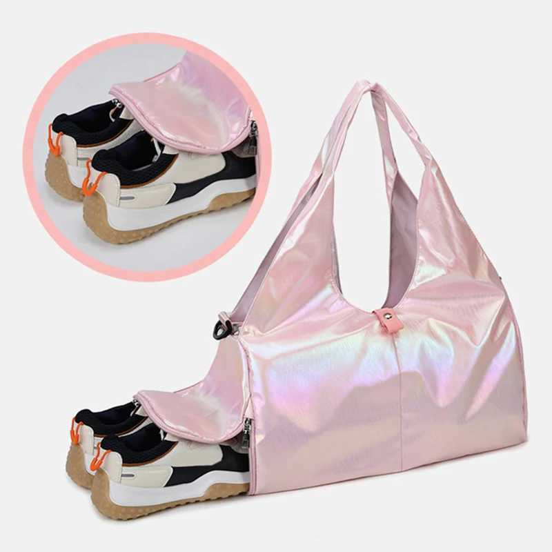 Womens waterproof yoga fitness bag womens outdoor weekend sports handbag fashionable swimming training travel shoulder bag XA156B W240906