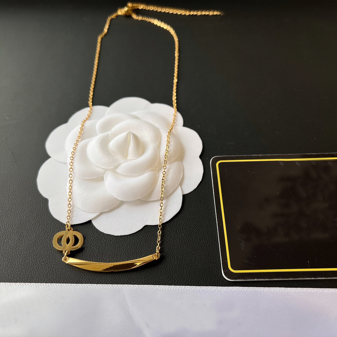 Designer Chain 18K Gold 925 Silver Plated Necklace Stainless Steel Boutique Women Jewelry Classic Gift Stamp