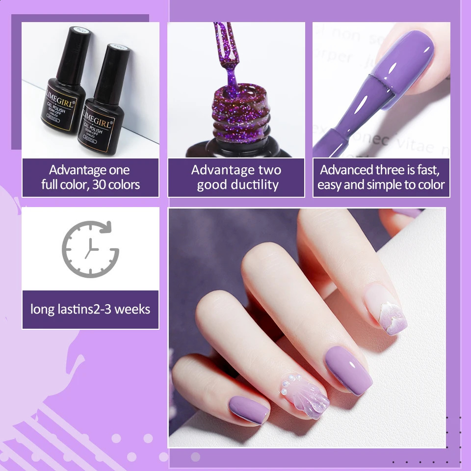 Nail art kit gel nail polish kit with UV LED light dryer semi permanent gel varnish quick build kit professional nail art tool Ki 240903