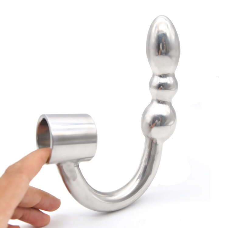 Men's metal anal plug, stainless steel anal hook, chastity lock, chastity lock, adult product A348