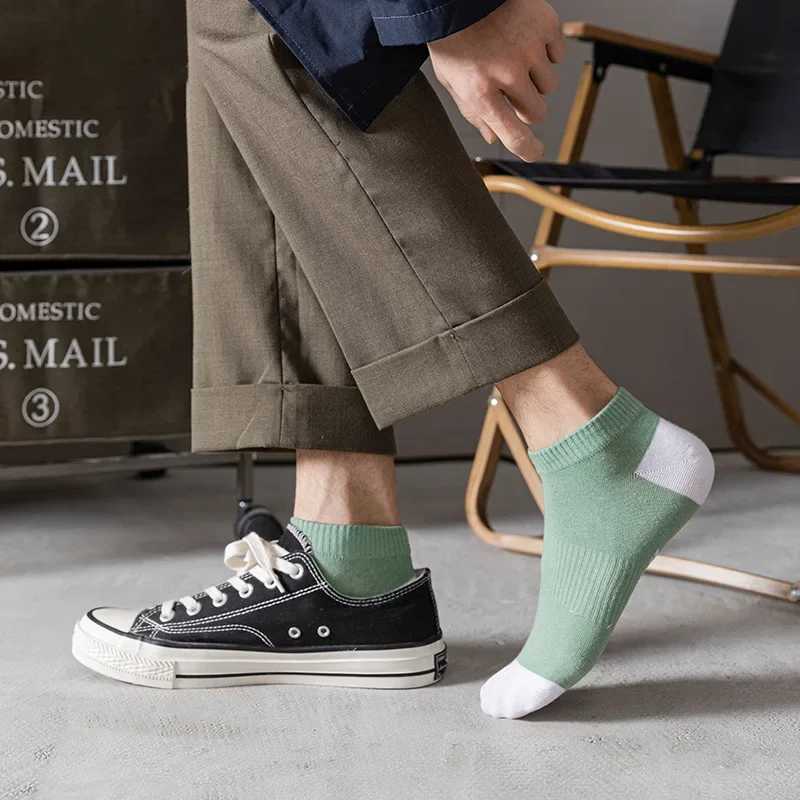 1/5/10 Pairs High Quality Men Sock Cotton Short Socks for Male Low-Cut Ankle Socks Breathable Summer Casual Soft Sports Socks Y240906
