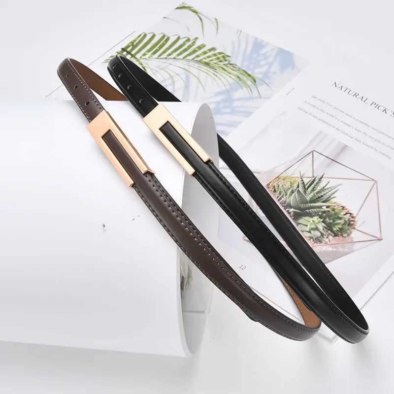 Korean Fashion PU Leather Thin Belt Womens Metal Accessories Basic Casual Pornography Adjustable Fashion Belt W240905