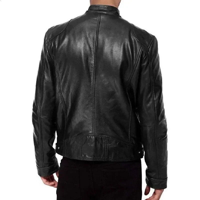 Jacket for Men Retro Mens Leather Vintage Style Coat Rock and Roll Lovers Fashionable Motorcycle 240905