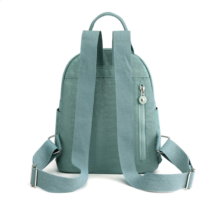 Lightweight student backpack fashionable womens waterproof nylon soft handle solid multi pocket travel zipper 240906