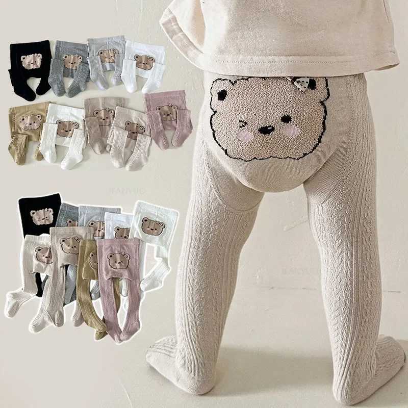 Kids Leggings Clothing Baby Cartoon Bear Head Legging 2024 Autumn New Children Trousers Cute Newborn Infant Girl Sport Pantyhose Y240906