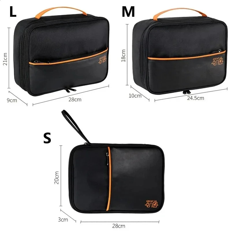 Portable data cable storage bag digital USB charger headphone power bank manager travel case box 240906