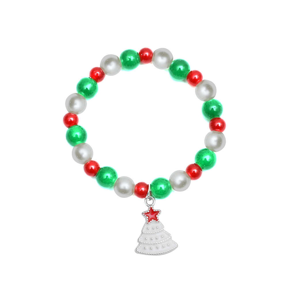 Stylish Hand-Made Beaded Crystal Christmas Bracelet Perfect Cross-Border Festival Present