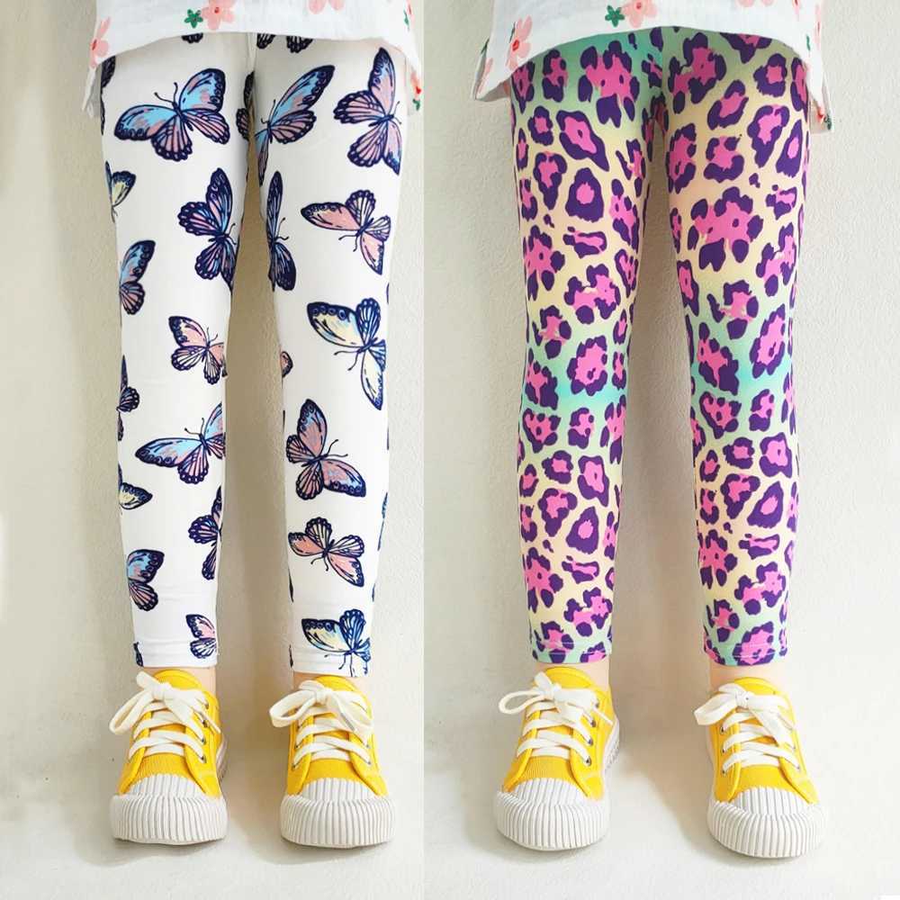 Kids Clothes Girl Legging Spring Autumn Baby Girls Print Flower Pants Summer Children Stretch Slim Trousers 2-11 Years Y240906