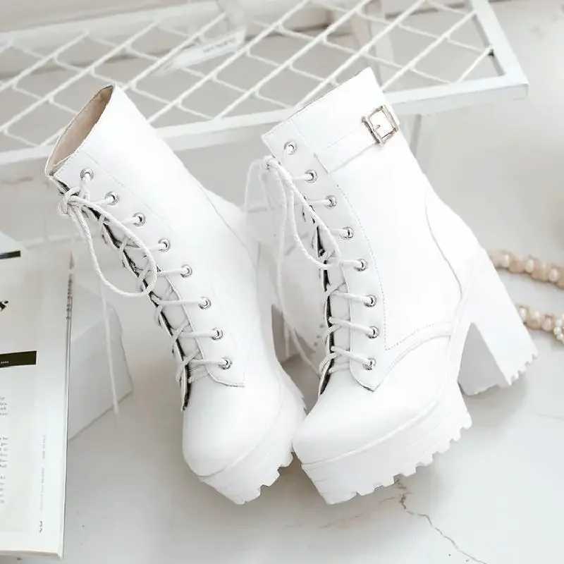 Plus Size41234 White Black Brown Boots Lace High Heels Bridal Maid Role Playing Feet Boots Rubber Upper Material CL240906