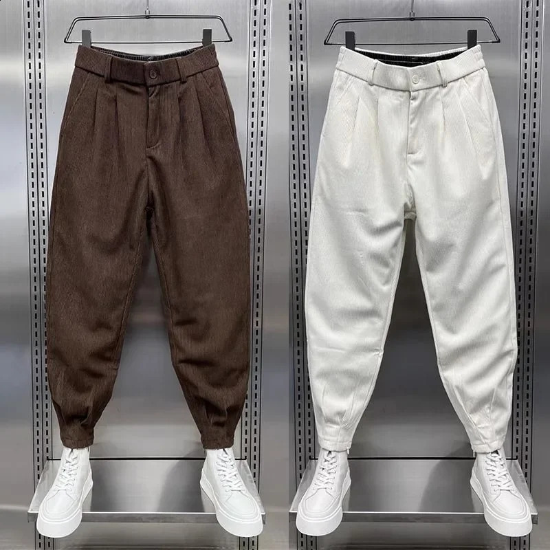 Cowboy shorts mens autumnwinter casual youth solid color zipper leggings Plankton handsome rabbit pants 240905
