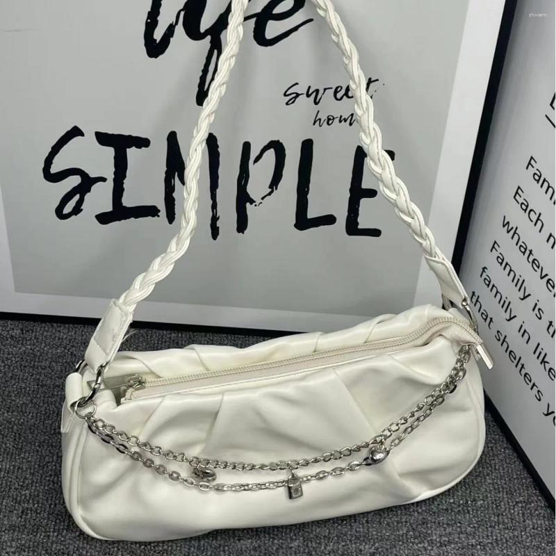 2025 NEW Drawstring Niche Design For Women's Handbags Ins Chain Pleated Cloud Underarm Bag High-end Single Shoulder Crossbody zhanyishengli