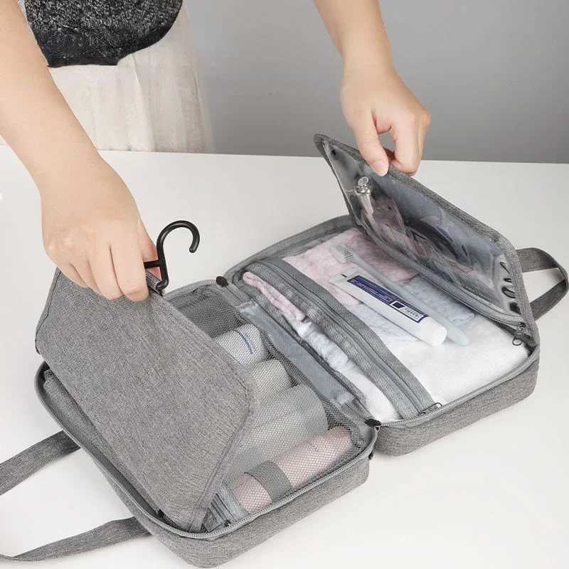 Travel waterproof folding wet dry separation toilet bag cosmetic storage bag large capacity cosmetic bag W240905