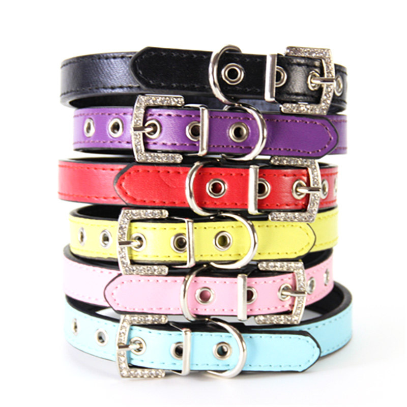 halloween Pet collar Black border steam eye decoration lead dog with diamond buckle head leather dog neck collar collar Steampunk Eye Decoration