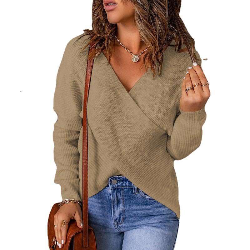 2024 autumn and winter fashion new women's cross knit sweater