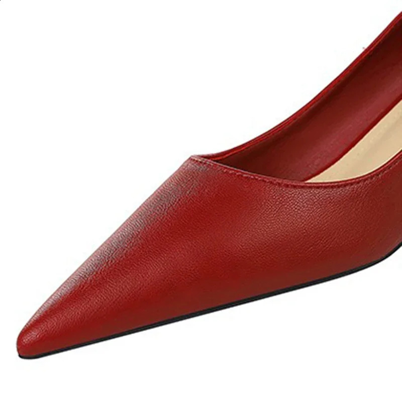 Spring Women 4cm High Heels Concise Office Pumps Lady Soft Leather Thin High Heels Female Fashion Pointed Toe Wedding Shoes 240904