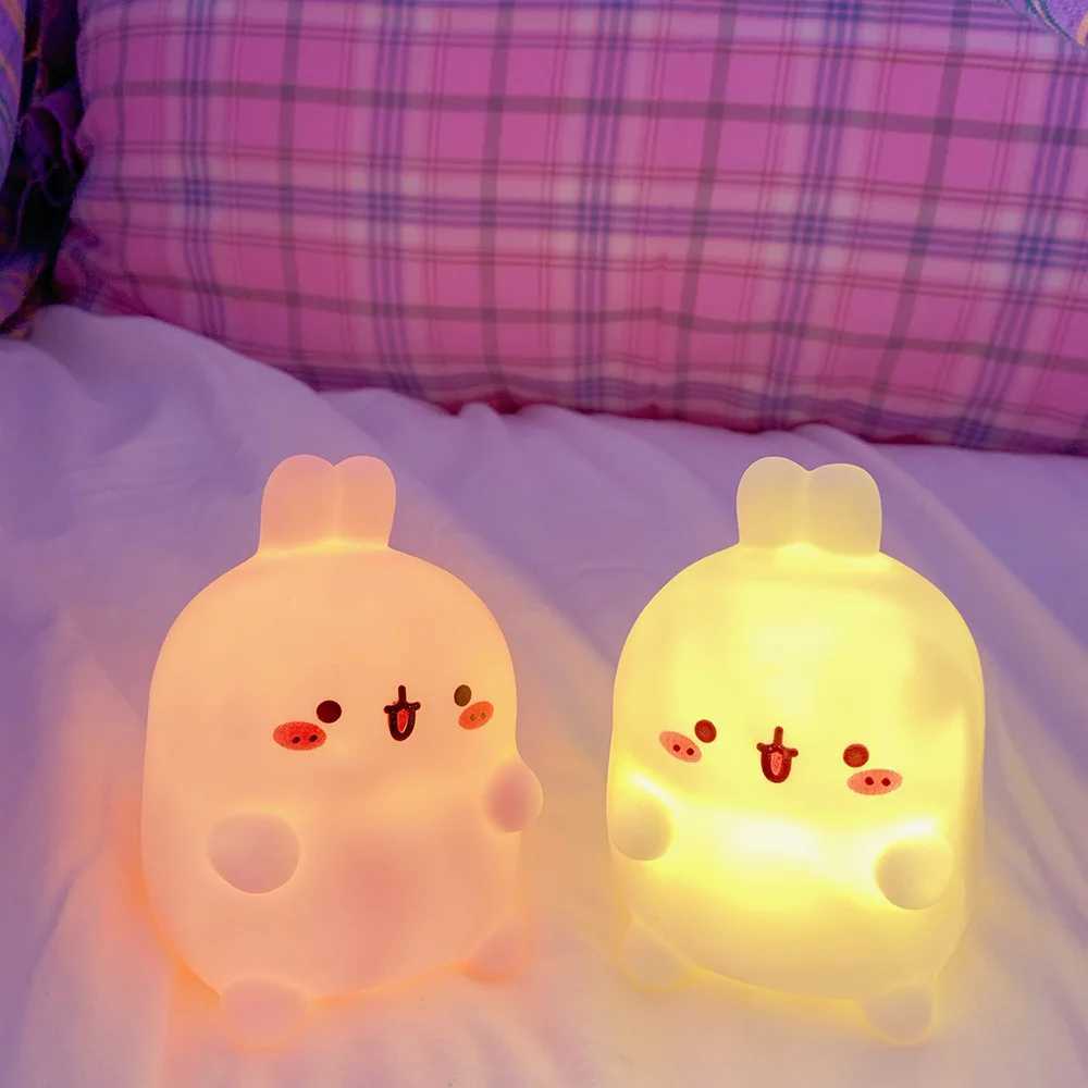 Kawaii Night Light Rabbit Light Creative Night Light Table Rabbit Decoration Bedroom Light Desk Lamp Home Decoration W240816