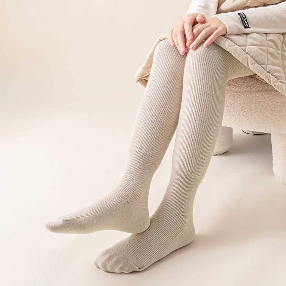 Children Thickened Cloud Fleece Pants Solid Color Comfortable Plush Striped Bottoms Sheepskin Winter Warmth Kids Leggings Y240906