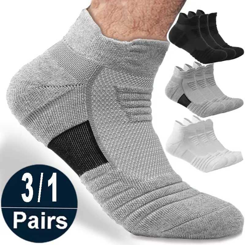 Anti-slip Football Socks Men Women Cotton Sock Short Long Tube Soccer Basketball Sport Socks Breathable 3/1 Pairs Socks 38-45 Y240906