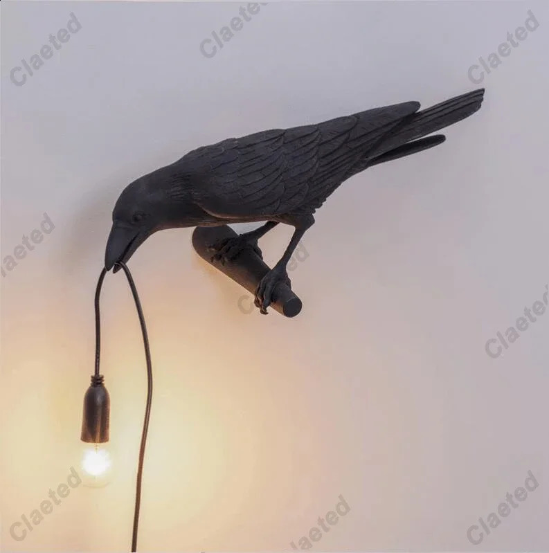 Resin Lucky Bird Crow Wall Light Table Light Night Light Bedroom Living Room Wall Light Home Decoration 240905