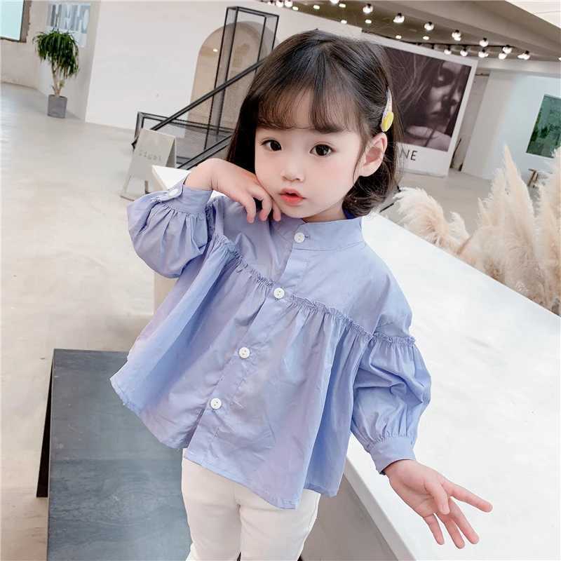 Girls Shirt Spring And Autumn Clothing Loose Style Children Travel Casual Base Shirt Kids Comfortable Cotton Thin Button Top Y240906