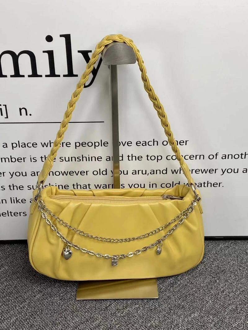 2025 NEW Drawstring Niche Design For Women's Handbags Ins Chain Pleated Cloud Underarm Bag High-end Single Shoulder Crossbody zhanyishengli