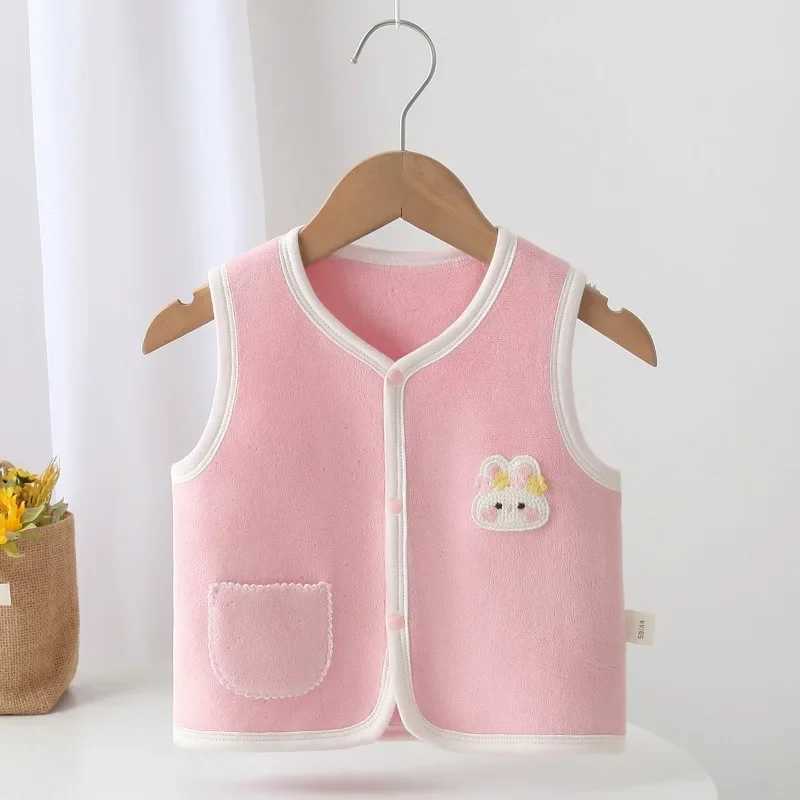 0-3 Years Old Baby Vest Spring and Autumn Newborn Baby Outerwear Velvet Waistcoats Four Season Jacket Childrens Camisole Y240906