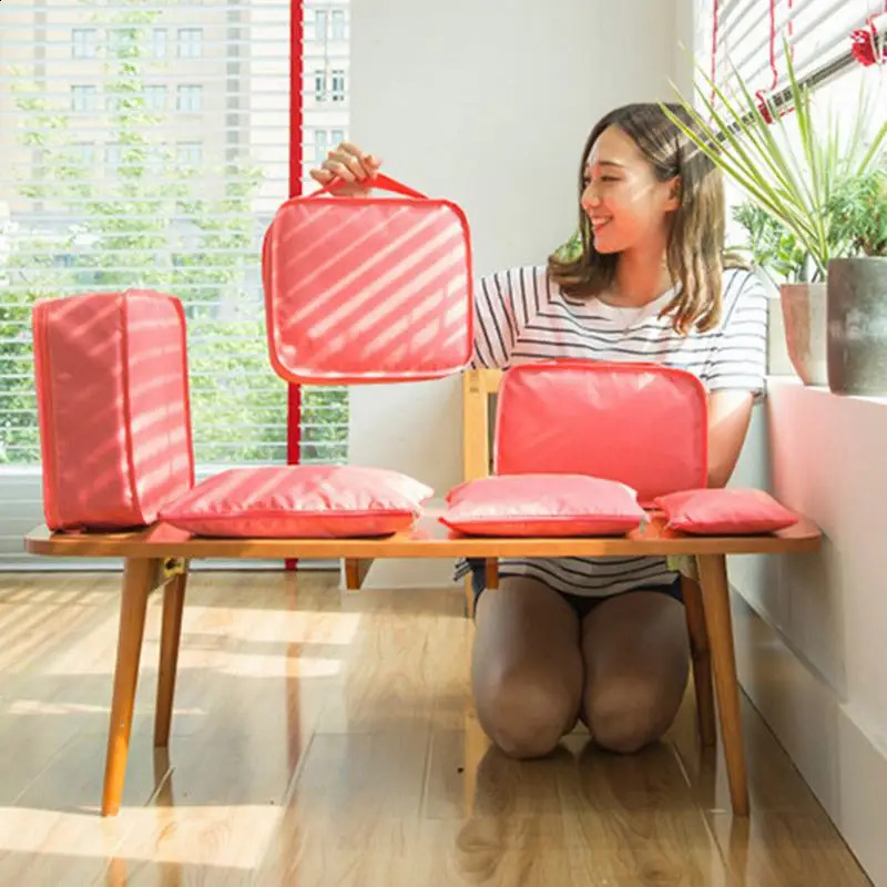 6piece travel storage bag set for clothing Tidy organizer wardrobe suitcase shoebox packaging cube 240906