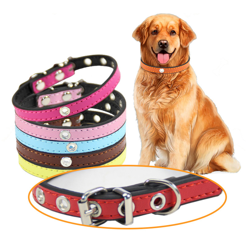 halloween Dog collar with holes cat collar dog collar leather personality small and medium-sized dog simple atmosphere cowhide dog supplies