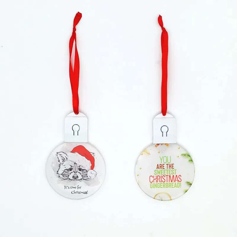 Blan Flashing Colorful LED Lights Sublimation Acrylic Led Pendant Light Christmas Decorative Ornaments Yfa373