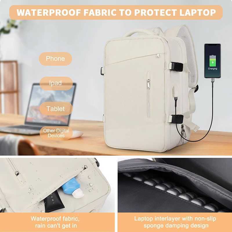 Travel Laptop Backpack Extra Large 25 40l Expandable Carry on Backpack for Women Men Water Resistant Luggage Backpacks 240906